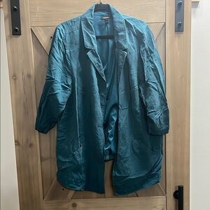 Torrid Teal Satin Blazer
